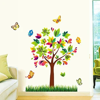  Copac plin de culoare Autocolante de Perete pentru Camera de zi de Decorare Dormitor Detașabil, rezistent la apa DIY de Vinil de Perete Decalcomanii de picturi Murale Decor Acasă