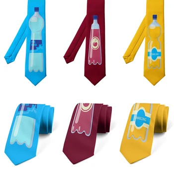  Creative Sticla de Apa Cravata Barbati Nou Design de Moda 8CM Casual Amuzant Noutate Cravata Camasa Eleganta Cu Petrecerea de Ziua Fericit Tie