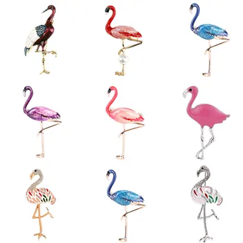  Creatoare De Moda Animal Pasarea Flamingo Brosa Pentru Femei, Bărbați Broșe Metalice Pentru Femei De Moda Insigna Broșe Bijuterii