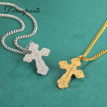  Dawapara Ortodoxă Sârbă Colier Pandantiv Cruce Din Otel Inoxidabil Bijuterii Talisman Coliere