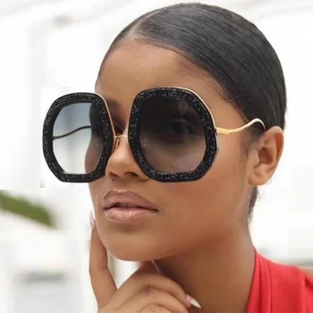 De lux Retro pentru Femei ochelari de Soare Patrati 2022 Recomandate Celebre de Design Originale ochelari de Soare Pentru Femei Stralucitoare Supradimensionate Nuante UV400