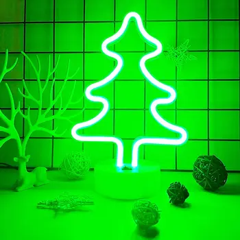  Decorarea Pom de Crăciun Lumina de Neon Alimentat prin Baterie/USB, Potrivit Pentru Dormitor, Bar, Partidul CONDUS Lumina de Noapte