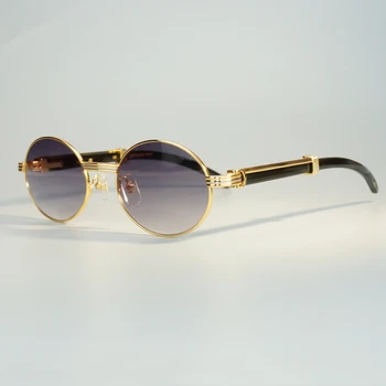  Designer unic Carter Corn de Bivol ochelari de Soare pentru Barbati Transparent Bărbați Ochelari Ovale Trendy Barbati Ochelari de Gafas Miopie De Sol
