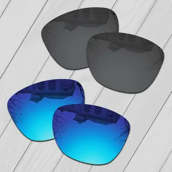  E. O. S 2 Perechi Black & Blue Ice Polarizat Lentile de Înlocuire pentru Oakley Jupiter ochelari de Soare