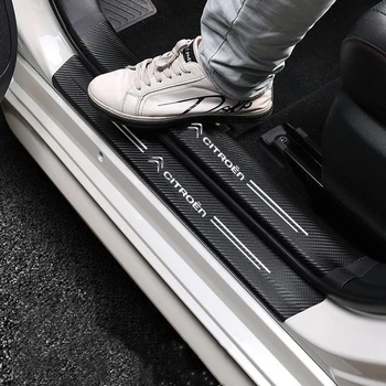  Fibra De Carbon Autocolant Auto Auto Ușă Portbagaj Benzi De Protecție Anti Scratch Impermeabil Decal Pentru Citroen C3 C4 X7 Xsara Picasso