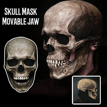  Halloween Cap de Craniu Masca/casca Cu Falca Mobilă 3d Scheletul Craniului Groază Masca Adulti Cosplay Costum Pentru Petrecerea de Halloween