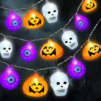  Halloween Petrecere de Dovleac Craniu Fantomă Zână Lumini LED String Copii Cadou de Nunta de Decorare în aer liber, Grădină Christms Decor Acasă
