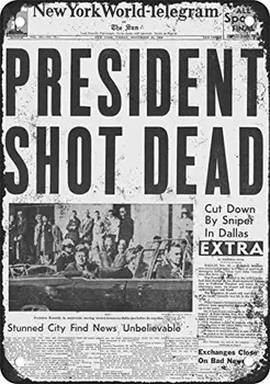  HTFDS 1963, Președintele Kennedy a Împușcat mortal Film Poster Tablă de Metal Semn 8x12 Cm,Metal, Semne
