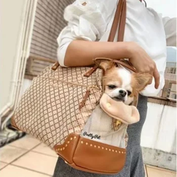  Ins coreean Clasic Lână Cald Câine Sac de Companie Sac de Transport de Lux pentru Teddy Bichon, Chihuahua, Câine Purtător Toate Anotimpurile