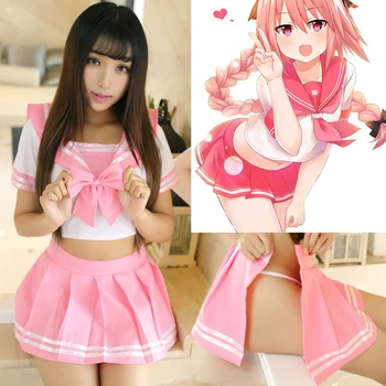  Japonia Cosplay Anime Drăguț JK Set Uniform Japoneze Kawaii Fata de Scoala Haine cu Maneci Scurte Lenjerie Sexy Exotice de Îmbrăcăminte pentru Femei