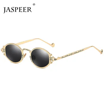  JASPEER Rotund Epocă ochelari de Soare Femei Bărbați Oval Retro Steampunk Bărbați Ochelari de Soare de Brand Designer de Ochelari de Mici