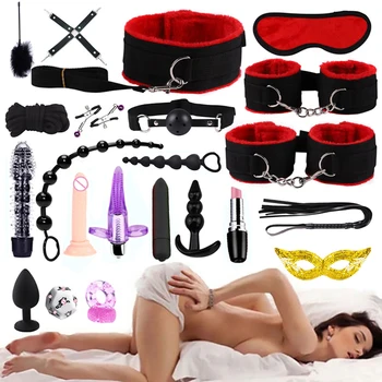 Jucarii sexuale pentru Femei Cupluri adulti 18 Echipament Cătușe Jocuri Sex Bdsm Sexshop erotic accesorii Anal plug Vibratoare Masca