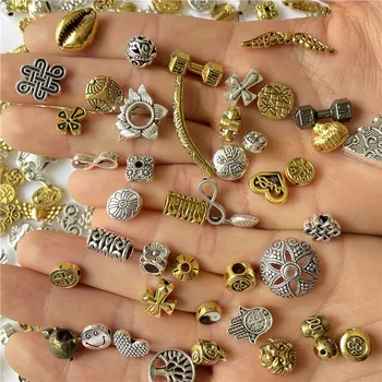  JunKang 30buc lot mixt sute margele diverse, garnituri, feronerie, conectori, DIY accesorii bijuterii handmade