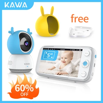  KAWA 5 Inch Baby Monitor cu Camera Audio Bona Securitate Wireless Sreen Video Interfon Viziune de Noapte 20 ore Baterie 1000ft Gama