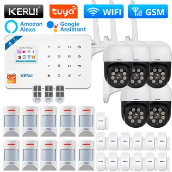 KERUI W181 WIFI Alarma GSM Home Kit de Sistem de Alarma de Sprijin Alexa Viață Inteligentă Senzor de Mișcare Detector Senzor de Usa Sirena Camera IP