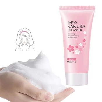  LAIKOU Japonia Sakura Demachiant Facial de Curatare Profunda Hidratare a Elimina Pete Micsora Porii Reparatie Fata de Îngrijire a Pielii