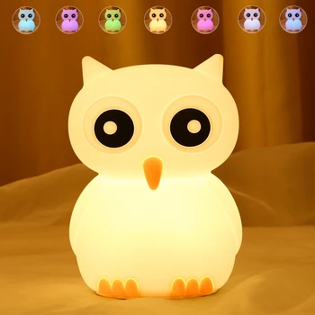  Led Bufniță Pasăre Decoratiuni Ziua De Nastere Cadou Copii Estompat Anime Lampa De Camera De Protecție A Ochilor De Încărcare Usb De Animale Drăguț Lumina De Noapte