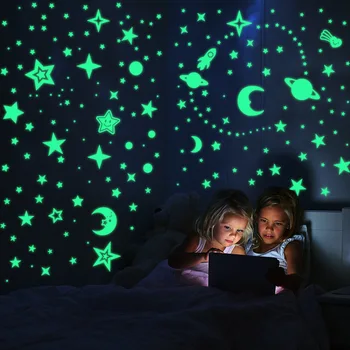  Luminoase 3D Star Dot Autocolante de Perete pentru Camera Copiilor Dormitor Decor Acasă Fluorescente Autocolante Cameră Decor Decor de Perete