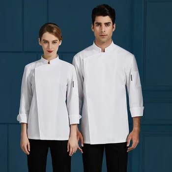  M-5XL Unisex Top Chef Uniformă Bucătărie Panificatie Servicii de alimentație Ospătar Haine pentru Bucătari Hotel Catering, Restaurant Bucătar Sacou Haina
