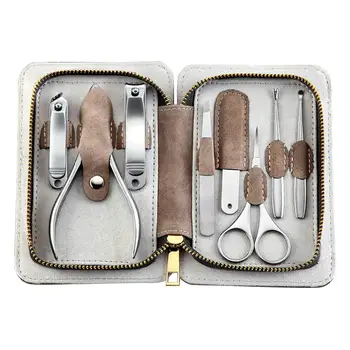  Manichiura profesionala Kit 8PCS din Oțel Inoxidabil Foarfece de Unghii Set Set de Pedichiura Unghii Grooming Kit de Călătorie de Unghii Instrument Pentru Femei și Bărbați