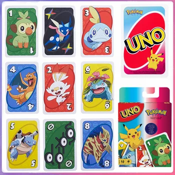  Mattel UNO Anime Pokemon UNO Carduri de Jocuri de Divertisment de Familie Distractiv de Poker, Joc de Partid, Jucării, Cărți de Joc Cadou Mario Bts