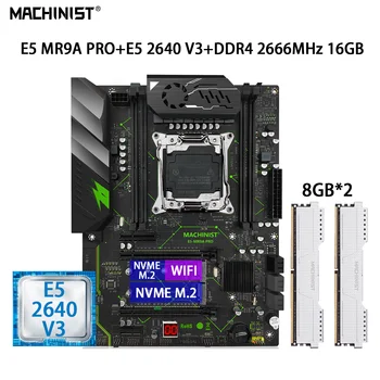  MAȘINIST E5 MR9A PRO Set Placa de baza LGA 2011-3 Xeno E5 2640 V3 Kit Procesor CPU 2*8GB=16GB DDR4 2666MHz Memorie RAM ATX NVME