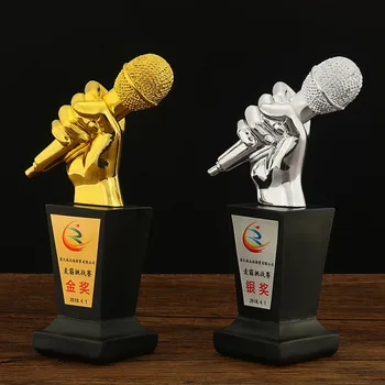  Microfonul De Aur Trofeul Voce Bună Trofeul Music Award Trofeul Cupa Microfon Cântând Concurs De Muzică Bună Voce De Atribuire Trofee