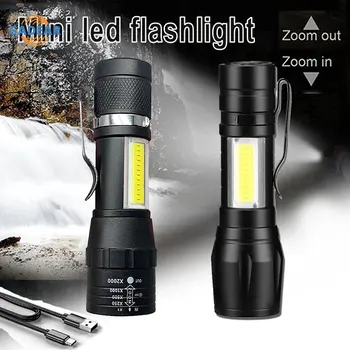  Mini LED Reîncărcabilă Lanterna Stilou Mic Clip Ultra-luminos cu Rază Lungă Portabil cu Lanterna în aer liber de uz Casnic Vanatoare Camping Lantern
