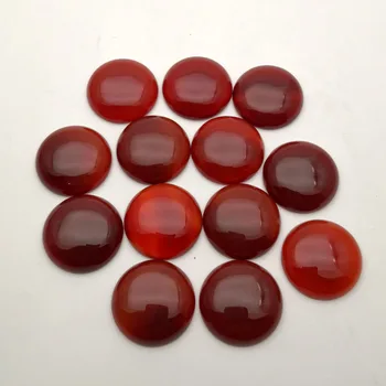  moda 12buc/lot red agate naturale rotunde de piatra farmec cabochon 25mm margele pentru bijuterii de calitate Bună Inel accesorii en-gros