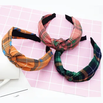  Moda Grilaj de Susținere pentru Femei Retro Scoția Înnodate Cerc Păr make up Fete hairband Accesorii de Par FG087
