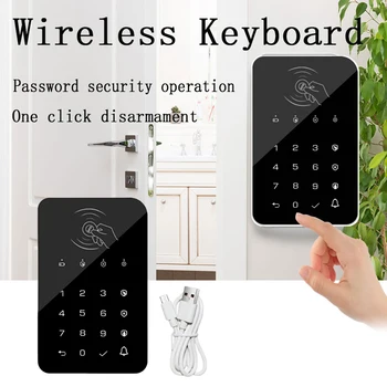  NE Plug Wireless Tastatura Touch Pad 433 Soneria de Alarma de Detectare Fereastră Ușă Montat Card RFID Parola Birou Alerte