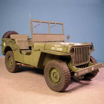  Noua Hârtie 3D Model 1:25 American Jeep Willys al doilea RĂZBOI mondial Vehicul Militar Model de Interacțiune Părinte-copil lucrate Manual DIY Acasă Decorare