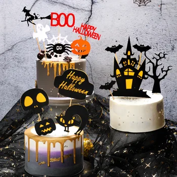  Noua Petrecere De Halloween Decorare Tort Joben Halloween Cake Decor Introduce Semn Desert Decor De Carton Bat Dovleac Semn