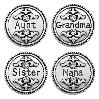  Nouă Frumusețe Sora, Bunica, Mătușa Nana Patterns18MM butoane de ajustare a se potrivi brățară bijuterii en-gros