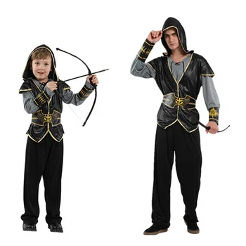  Petrecere de Halloween cosplay copil băiat bărbați adulți hunter costum de vânător haine Rochie fancy pentru copii Adulți