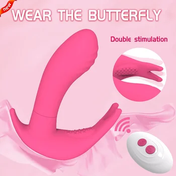  Portabil Dildo Vibrator Punctul G Stimulator Clitoris Vibratoare Chiloți Erotice Jucărie Wireless Jucării Pentru Adulți Pentru Femei Orgasm Masturbare