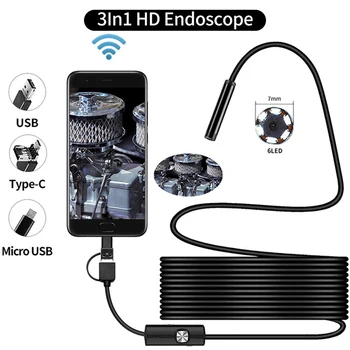  QZT Micro USB Endoscop WIFI Camera Endoscop Inspecție aparat de Fotografiat Impermeabil WIFI Mini Camera Endoscop Pentru IPhone, Android Telefon