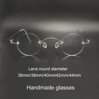  Retro mic cadru rotund cu prindere rapida ochelari baza de prescriptie medicala ochelari de citit pentru bărbați și femei fara rama rotunda miopie optic ochelari