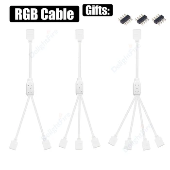  RGB Splitter Cablu Conector 5V 12V Masculin Feminin Extensia Conectori HUB 1 La 2/3/4way Sârmă Pentru 5050 3528 RGB LED Strip Lumina