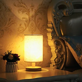  Scandinave din lemn masiv decorativ, lampa de control de la distanță usb lampa de birou dormitor noptieră studiu condus lumina de noapte lampă de economisire a energiei