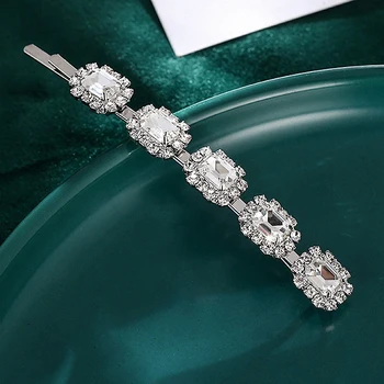  simplu de lux cristal clar și stras clip de păr barrette pentru femei diamante bijuterii de păr