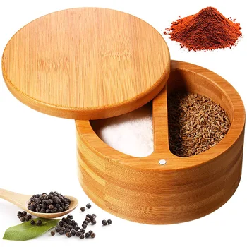  Spice Box 2 Compartimente Recipient Condimente Sare Piper Borcan Cu Gătit Gratar Picnic Bucătărie Gadget-Uri Pentru Casa Si Gradina
