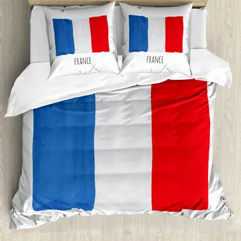  Steagul Carpetă Acopere Stabilit Franța Flag pentru Copii, Adolescenti Albastru Alb Dungă Roșie Set de lenjerie de Pat cameră Dublă Queen, King Size, Poliester Qulit Acoperi