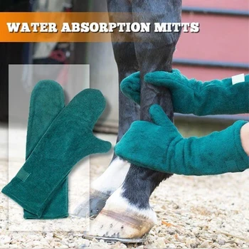  Super Absorbante Pet echin Curățare Grijă de Uscare Mănuși de Baie pentru animale de Companie Prosoape Convenabil Antebrațului Lungime pentru Caini Pisici Cai Haina