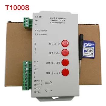  T1000S Card SD condus Pixeli Controller,DC5~24V,pentru WS2801 WS2811 WS2812B LPD6803 2048 controler cu LED-uri