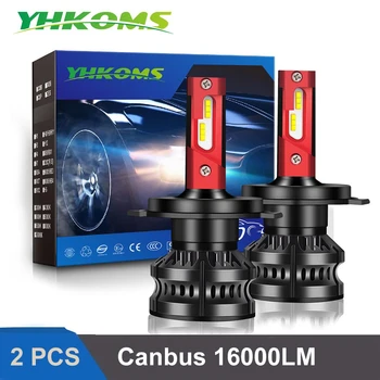  YHKOMS Canbus Lumini Auto H4 cu LED H7 16000LM H8 H11 LED Atuo Lampa pentru Masina Faruri Bec HB3 HB4 9005 9006 Auto Mini Far 12V