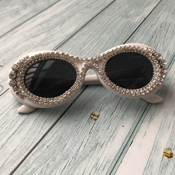  ZAOLIHU Formă Ovală ochelari de Soare pentru Femei de Lux, Sexy Diamond Ochelari de Soare UV400 Retro Designer de Brand Alb Negru oculos de sol