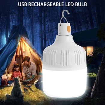  În aer liber USB Reîncărcabilă Mobil Lampă cu LED-uri Becuri de Urgență de Lumină Portabile, Lanterne Cârlig Până Cort de Camping Lumini Pescuit de Noapte Lampa