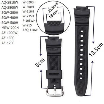  Înlocuirea Watchbands Pentru Casio AE-1000w AQ-S810W SGW-400H / SGW-300H Sport Curea de Cauciuc brățară Brățară Accesorii Correa 18mm